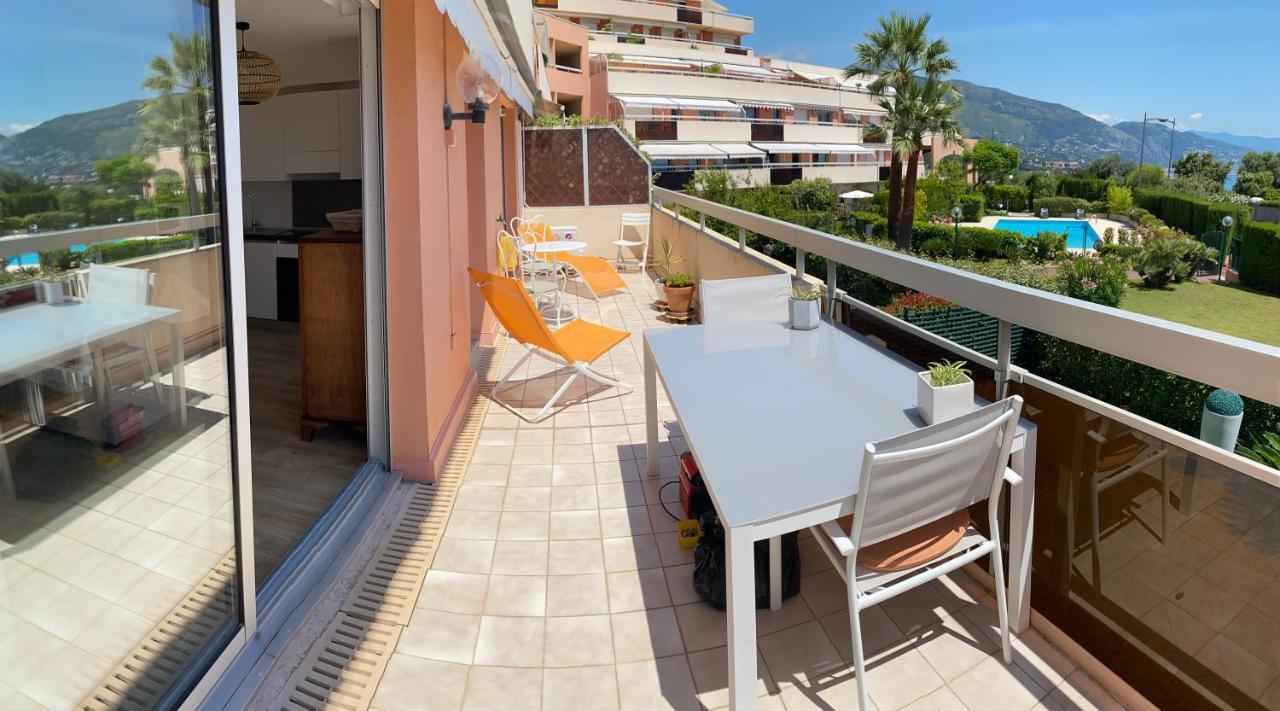 Superbe 2P Vue Mer, Ensoleille, Piscine Roquebrune-Cap-Martin Ngoại thất bức ảnh
