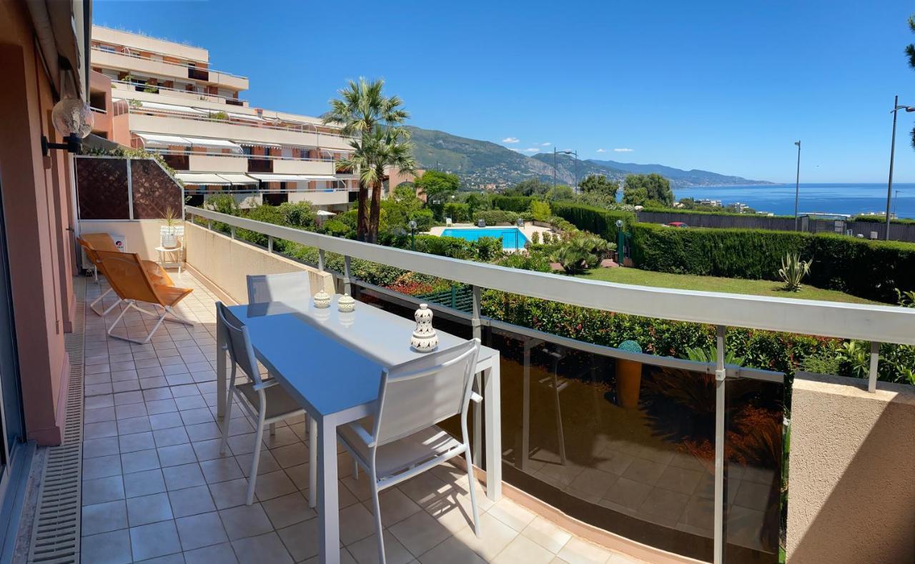 Superbe 2P Vue Mer, Ensoleille, Piscine Apartment Roquebrune-Cap-Martin Ngoại thất bức ảnh